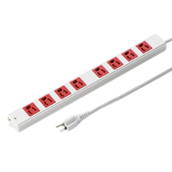 サンワサプライ 3P、3m、8個口タップ赤色(緊急用) TAP-K8-3R まとめ買い