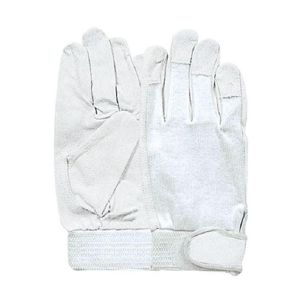 (まとめ) おたふく手袋 豚革甲メリヤスマジック付 白 L R-29-W-L 1双 〔×3セット〕 ...