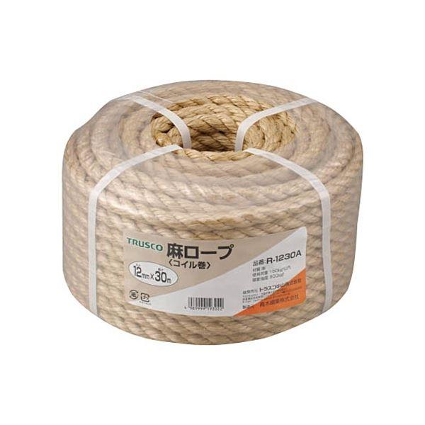 TRUSCO 麻ロープ φ12mm×30m コイル巻 R-1230A 1巻 業務用 まとめ買い
