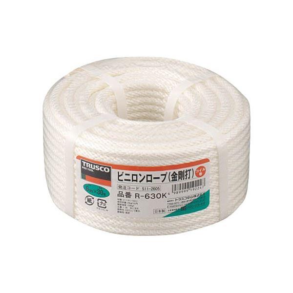 TRUSCO ビニロン金剛打ロープ 6mm×30m コイル巻 R-630K 1巻 業務用 まとめ買い
