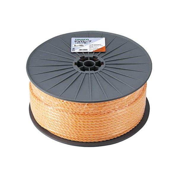 TRUSCO PVロープ 9mm×150m ボビン巻 黄 R-9150PV 1巻 業務用 まとめ買い
