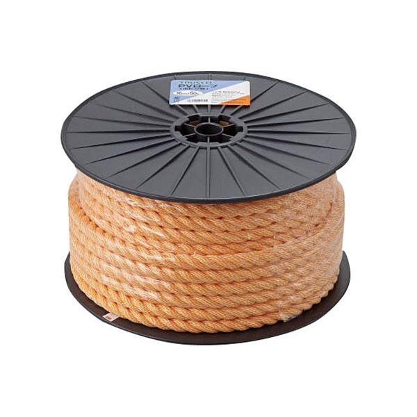 TRUSCO PVロープ 16mm×50m ボビン巻 黄 R-1650PV 1巻 業務用 まとめ買い