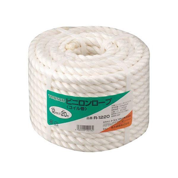 TRUSCO ビニロンロープ 12mm×20m コイル巻 R-1220 1巻 業務用 まとめ買い
