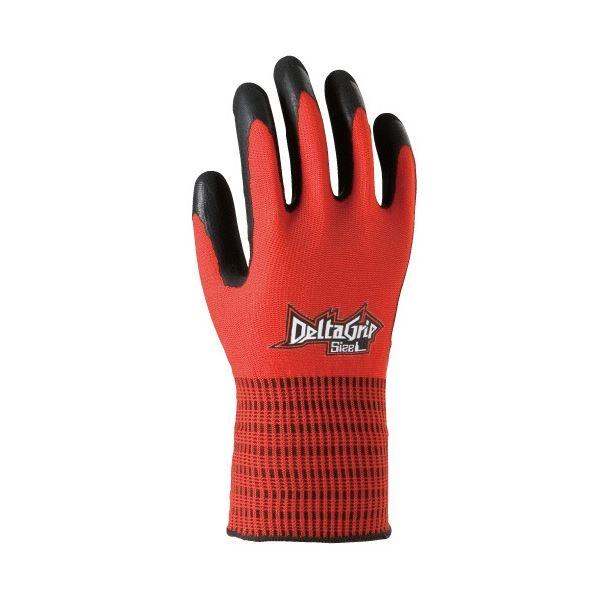 (まとめ) 川西工業 デルタ グリップ M レッド #2526R-M 1パック(3双) 〔×5セット...