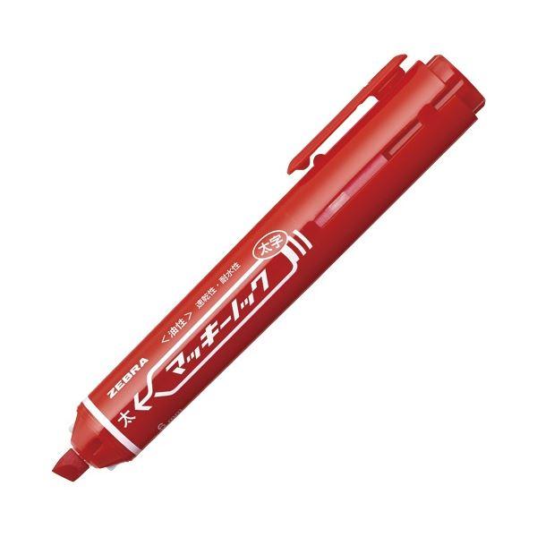 (まとめ) ゼブラ 油性マーカー マッキーノック太字 赤 P-YYSB6-R 1本 〔×50セット〕...