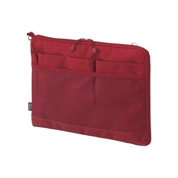 LIHITLAB ACTACT バッグインバッグ 横 レッド 13インチまでのノートPC収納可能 A...