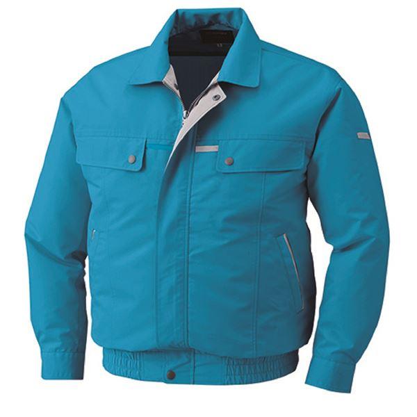 KU90450 空調服 R 綿・ポリ混紡 脇下マチ付き ターコイズブルー LL まとめ買い