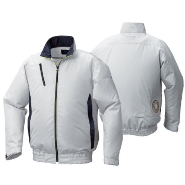 KU92010 空調服 R ポリエステル製 カジュアル 服のみ シルバー×ダークネイビー LL まと...