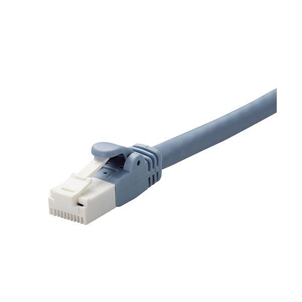 (まとめ)エレコム ツメ折れ防止LANケーブル(Cat6A) ブルー 0.5m RoHS指令準拠(1...
