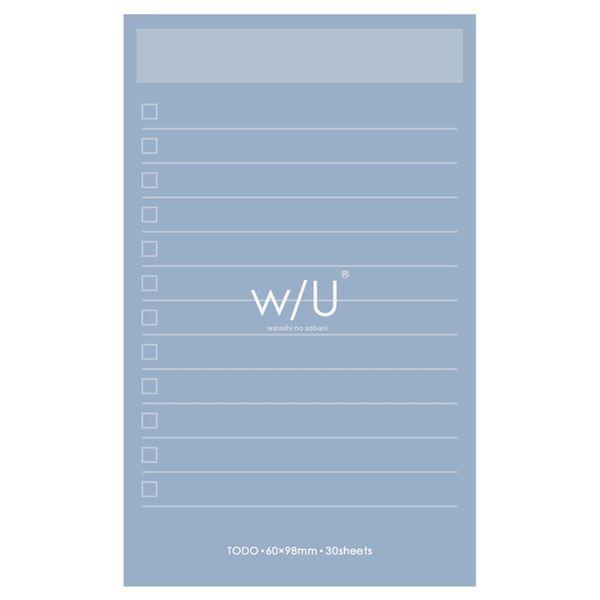 (まとめ) w/U ノート付箋 スリム パウダーブルー WU-FSTN-R-B 〔×10セット〕 業...