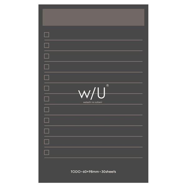 (まとめ) w/U ノート付箋 スリム スモーキーブラック WU-FSTN-R-D 〔×10セット〕...