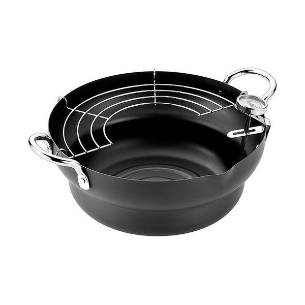 よこやま 燕熟の技 共柄天ぷら鍋24cm 温度計付き EJTP-402 業務用 まとめ買い ポイント...