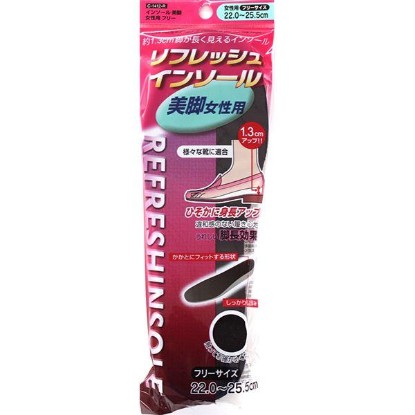 〔10個セット〕 不動化学 リフレッシュインソール 女性用 C-1412-R 送料無料 まとめ買い