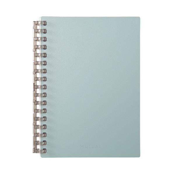 (まとめ) リヒトラブMutual オープンリングノート A6タテ 17穴 5mm方眼罫 リーフ50...