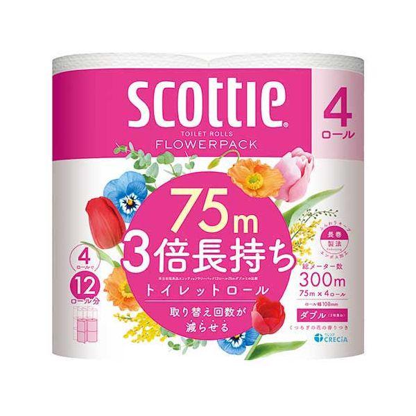 〔まとめ〕 スコッティ フラワー3倍長持ち ダブル 4R 〔×2セット〕 業務用 まとめ買い