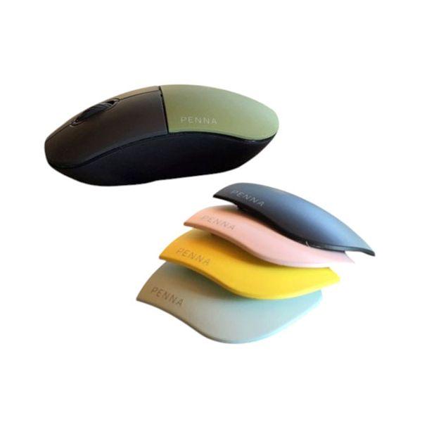 AJAX 着せ替えレトロマウス PENNA Retoro Mouse 4色付属(ピンク、ミント、イエ...