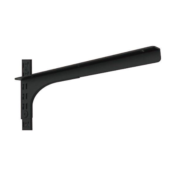 (まとめ)シングル棚受 SG-L200B-R (右用) L型 200mm ブラック(×4個セット) ...