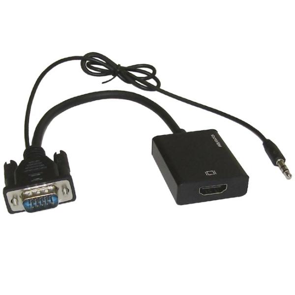 vodaview VGA to HDMI 変換アダプタ（黒）添付品：USB給電用ケーブル 0.5m　...