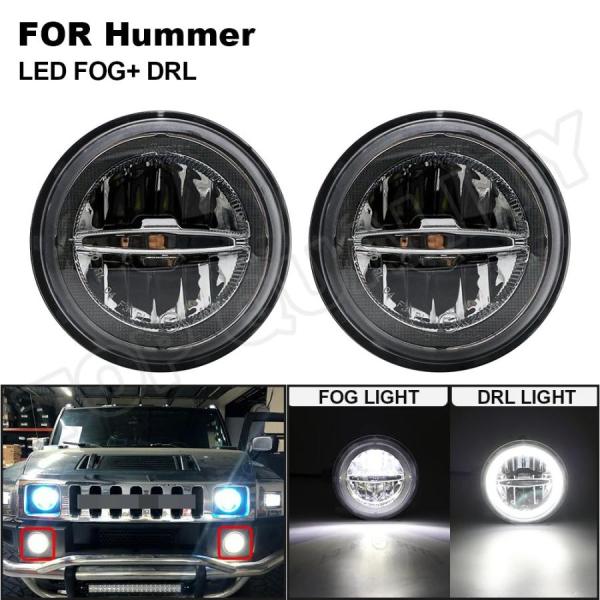 【並行輸入品】ハマーh2 ledフォグランプ drlデイタイムランニングライト 高輝度 アセンブリ ...