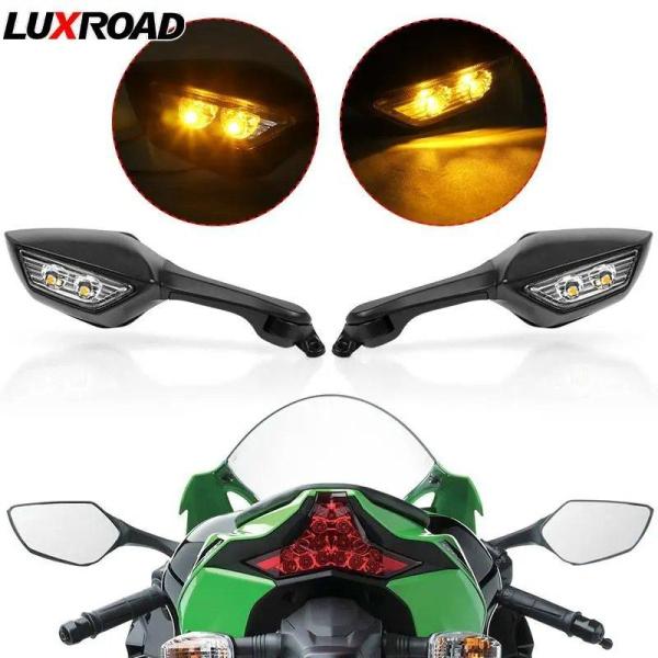 【並行輸入品】カワサキ オートバイ バックミラー led ターン シグナルライト 忍者 ZX-10R...
