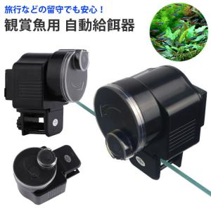 フィッシュフィーダー 魚餌やり機 自動 観賞魚 自動給餌器 12時間/24時間切替 長期のお出掛け時に大事なお魚に自動給餌【箱難】