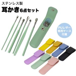 耳かき 6本 セット PUレザー ケース付属 キーリング付き 耳掃除 コンパクト ステンレス 携帯 耳かきセット 耳掃除セット｜vogel