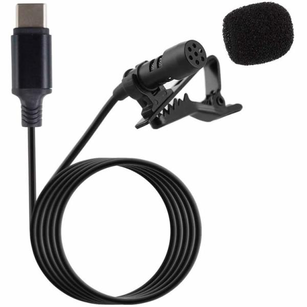 Type-C ピンマイク 全指向性 クリップ 有線 小型 コンパクト ウィンドスクリーン 防風 録音...