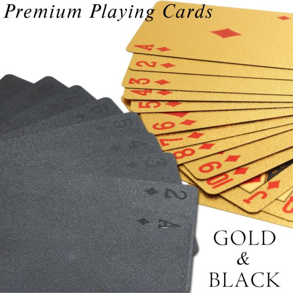 トランプ 黄金 黒 ゴージャス カード プラスチック 豪華 ポーカー 手品 マジック 大富豪 パーテ...