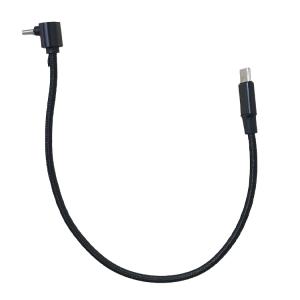 USB Type-C to Type-C ケーブル 片側 L字 ストレート 25cm 短い 60W データ転送 ナイロン編み Type-C充電ケーブル PR−TYPECBLE02-025【メール便 送料無料】