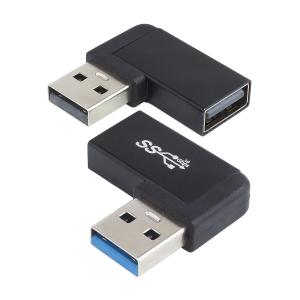 USB 3.2 変換アダプタ L型 L字型 USB Type-A オス メス タイプ A 変換コネクタ 角度 90度 角度変換 データ転送 PR-USBA-LR1【メール便 送料無料】