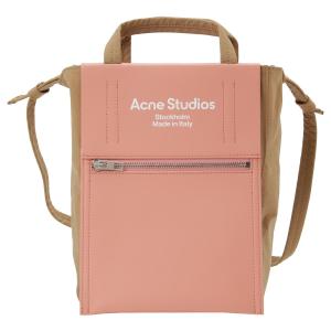 アクネストゥディオズ トートバッグ ショルダーバッグ ハンドバッグ レディース ACNE STUDIOS 斜めがけ 2WAY ロゴ ブラウン/ピンク｜vol8