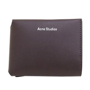 アクネストゥディオズ 三つ折り財布 ミニ財布 レディース ACNE STUDIOS レザー 無地 シンプル 茶色｜vol8