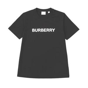 バーバリー Tシャツ カットソー レディース MARGOT BURBERRY クルーネック 半袖 ロゴプリント Sサイズ ブラック系｜vol8