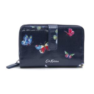 キャスキッドソン 二つ折り財布 レディース Cath Kidston バタフライ柄 蝶柄 ネイビー系｜vol8