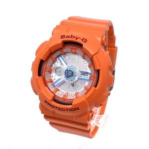 カシオ 腕時計 レディース BABY G ベビーG CASIO アナログ デジタル ラウンドケース オレンジ｜vol8