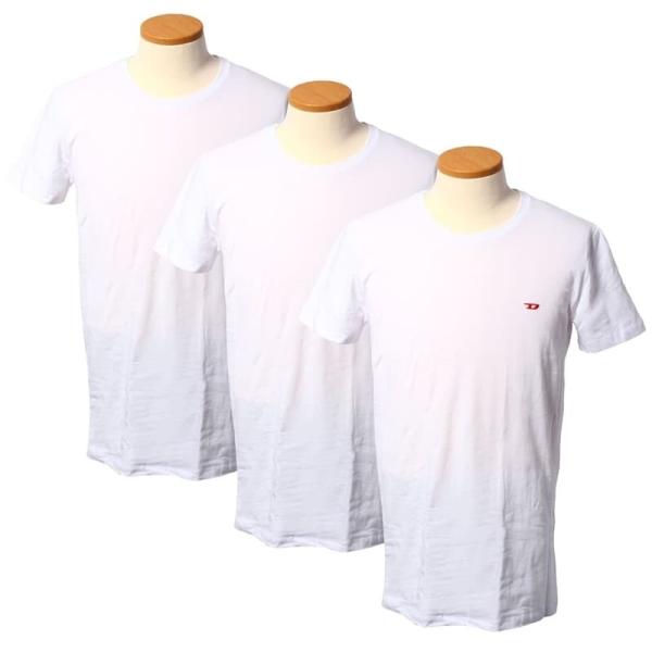 ディーゼル インナーTシャツ3枚セット アンダーウエア メンズ ワンポイントロゴ 無地 半袖 Lサイ...