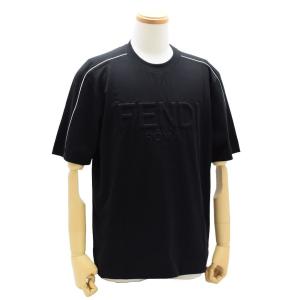 フェンディ Tシャツ カットソー メンズ FENDI クルーネック 半袖 ライン Mサイズ NERO｜vol8