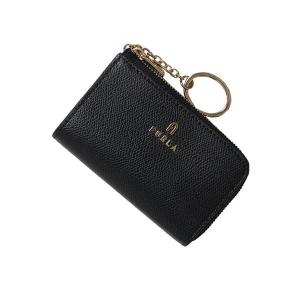 フルラ キーケース コインケース キーリング レディース カメリア FURLA CAMELIA KEYCASE ZIP AROUND FURLA レザー ロゴ 無地 ブラック系｜vol8