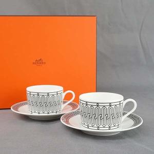 エルメス ティーカップソーサーペアセット コーヒーカップ レディース&メンズ Hデコ TEA CUP AND SAUCER HERMES｜vol8