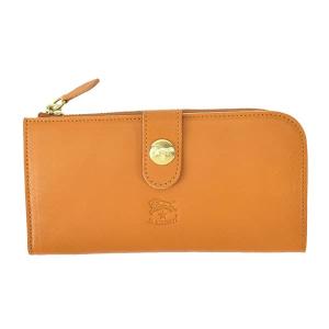 イルビゾンテ 長財布 ロングウォレット レディース&メンズ CONTINENTAL WALLET CLASSIC IL BISONTE レザー L字ファスナー 無地 オレンジ系｜vol8