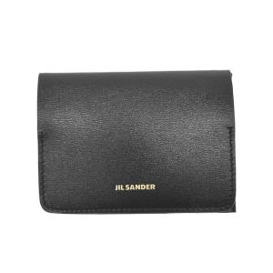 ジルサンダー パスケース 定期入れ カードケース レディース FOLDED CARD HOLDER JIL SANDER レザー ロゴ シンプル ブラック系｜vol8