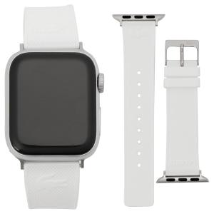 ラコステ アップルウォッチ38mm/40mm/41mmケース用バンド Apple Watch交換ベルト レディース Apple watch strap LACOSTE ロゴ ホワイト×シルバー｜vol8