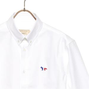 メゾンキツネ ボタンダウンシャツ メンズ Maison White Kitsune Lサイズ 国内正規品 長袖