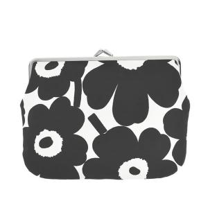 マリメッコ 化粧ポーチ 小物入れ コスメポーチ レディース PUOLIKAS KUKKARO MINI UNIKKO PURSE marimekko がま口 花柄 ウニッコ柄 ブラック系｜vol8