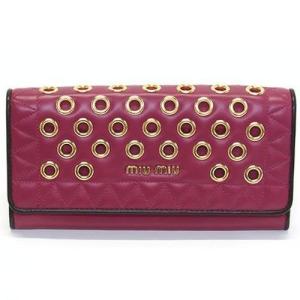 ミュウミュウ 長財布 レディース MIUMIU ゴールド...