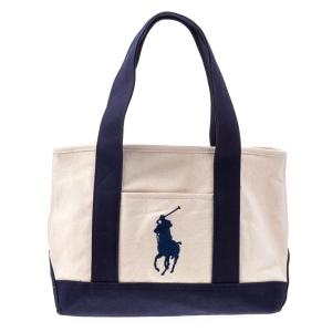 ポロラルフローレン トートバッグ ショルダーバッグ ハンドバッグ レディース Polo Ralph Lauren 無地 ロゴ シンプル IVORY/NAVY｜vol8