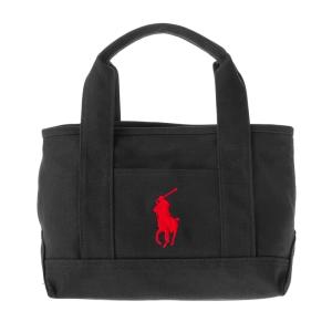 ポロラルフローレン トートバッグ ハンドバッグ 手提げかばん レディース Polo Ralph Lauren 無地 ロゴ シンプル BLACK/RED｜vol8