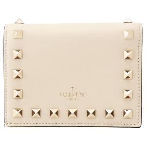 ヴァレンティノ 二つ折り財布 ミニ財布 レディース VALENTINO レザー スタッズ アイボリー｜vol8