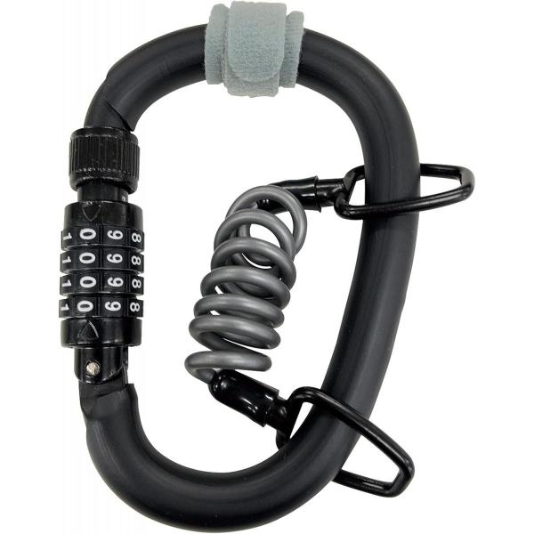 J&amp;C 電動アシスト自転車バッテリー・自転車サドル 補助ロック 可変ダイヤル式 カラビナ ロック 盗...