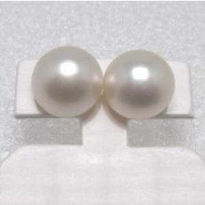 12mm 白蝶真珠 ピアス イヤリング 鑑別書付き K18 K14 SV925 耳元